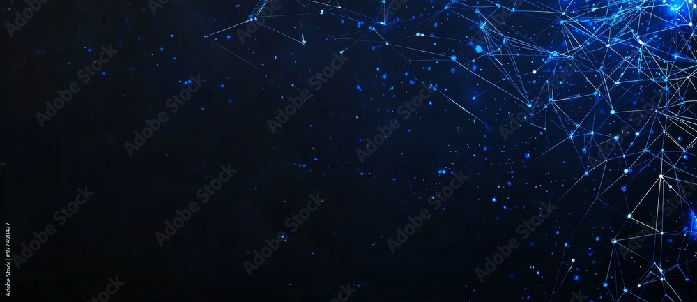 Poster Futuristic illustration with explosion of data on an abstract background. Digital moving wave. 3D rendering.
