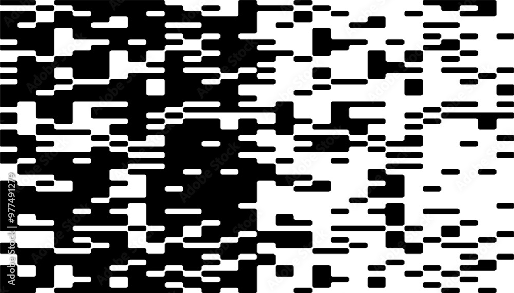Poster black and white abstract geometric transition pattern. vector format illustration
