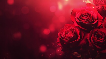 Close-up of Red Roses with a Soft, Blurry Background