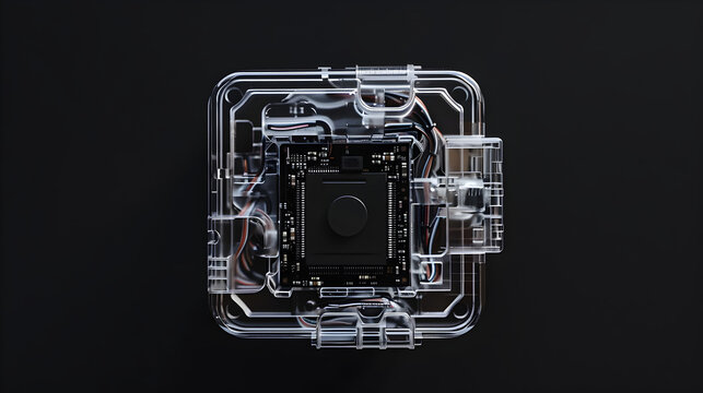 Transparent Futuristic Minidisc with Intricate Cyberpunk Inspired Hardware Design