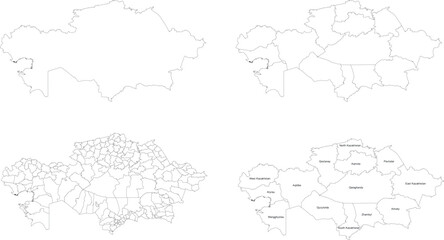 Obraz premium KAZAKHSTAN MAP WITH DIVISIONS STATES DEPARTMENTS