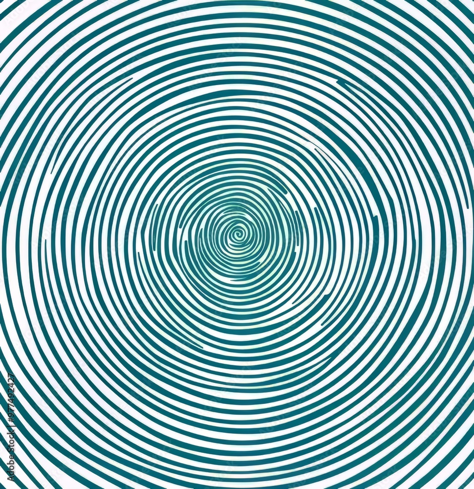 Poster a neon swirl circle with light blue and turquoise spirals. isolated png illustrations with transpare