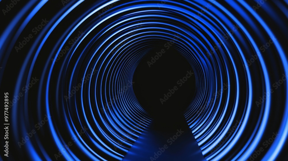 Canvas Prints Hologram circle in blue. Shiny ring. Glare scifi. Space tunnel. Empty hole. Glow portal. Astral. Bright disc. Excellent for science, technology. 3D rendering.