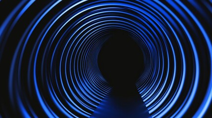 Obraz premium Hologram circle in blue. Shiny ring. Glare scifi. Space tunnel. Empty hole. Glow portal. Astral. Bright disc. Excellent for science, technology. 3D rendering.