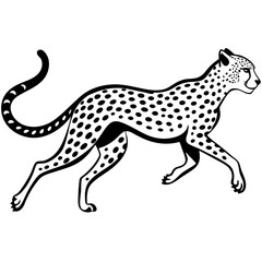 Cheetah in a sprinting pose with sleek, elongated body vector