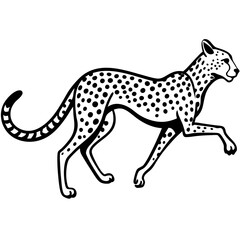 Cheetah in a sprinting pose with sleek, elongated body vector