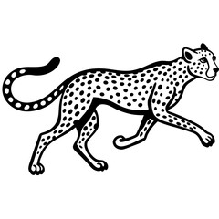Cheetah in a sprinting pose with sleek, elongated body vector