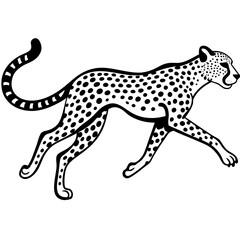 Cheetah in a sprinting pose with sleek, elongated body vector