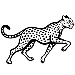 Cheetah in a sprinting pose with sleek, elongated body vector