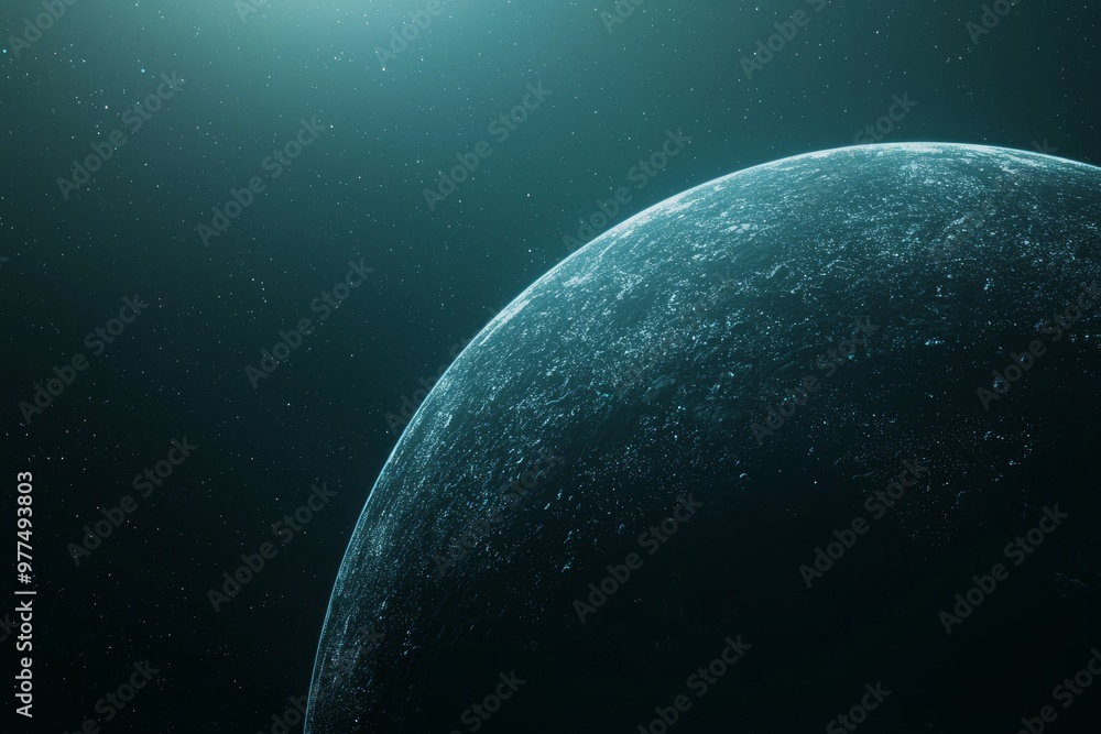 Poster An interactive 3D globe depicting planet Earth using a hologram, digital data, and technology.