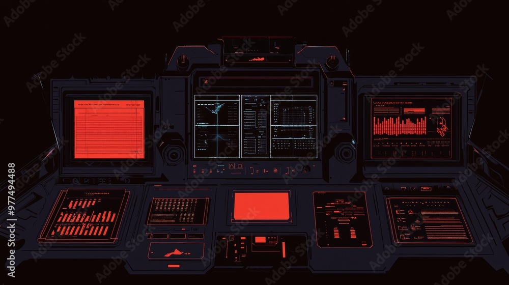 Aufkleber The design of an abstract futuristic technology UI for a holographic digital data chart. Hud,UI for a game background design. Digital data. Stock data.