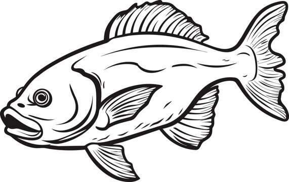 recommend clip art:  Black and White Haddock Fish Engraving  Hand Drawn Vector illustration.