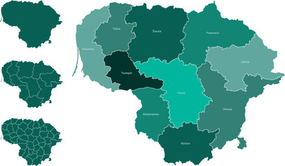 LITHUANIA MAP with its administrative divisions and regions	
