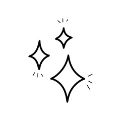 Hand Drawn Sparkle Blink Illustration. Doodle Vector. Isolated on White Background - EPS 10 Vector