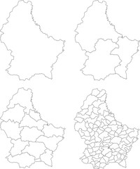 LUXEMBOURG MAP with its administrative divisions and regions	
