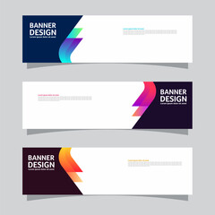 Vector set of landscape banner background design concept. Colorful background business layout template