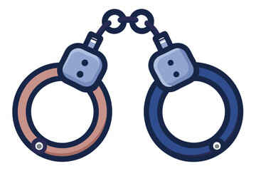 Handcuffs vector illustration isolated on a white background