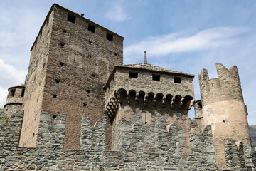 F&eacute;nis Castle, one of the most famous medieval castles in the Aosta Valley, Italy.