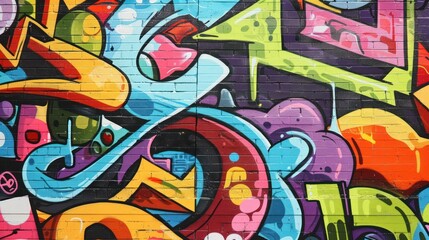 Obraz premium Colorful Graffiti Art on Brick Wall