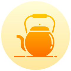 tea pot round gradient vector icon