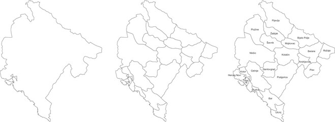 Obraz premium MONTENEGRO MAP with its administrative divisions and regions 