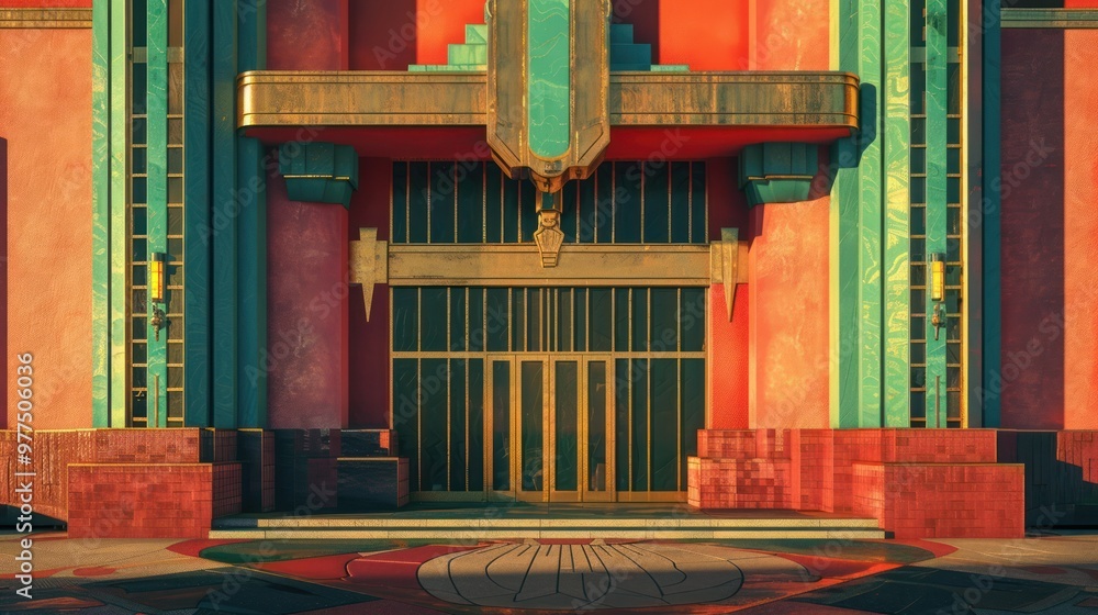 Sticker Art Deco Building Entrance