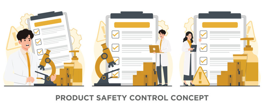 Product safety control quality control concept Safety management safety protocols adherence and strategic