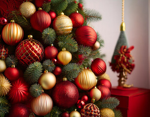 traditional christmas decorations rich red gold theme