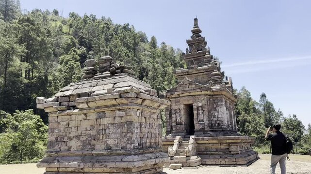 Semarang Regency, Central Java, Indonesia - September 30, 2023: Aesthetic temple video.