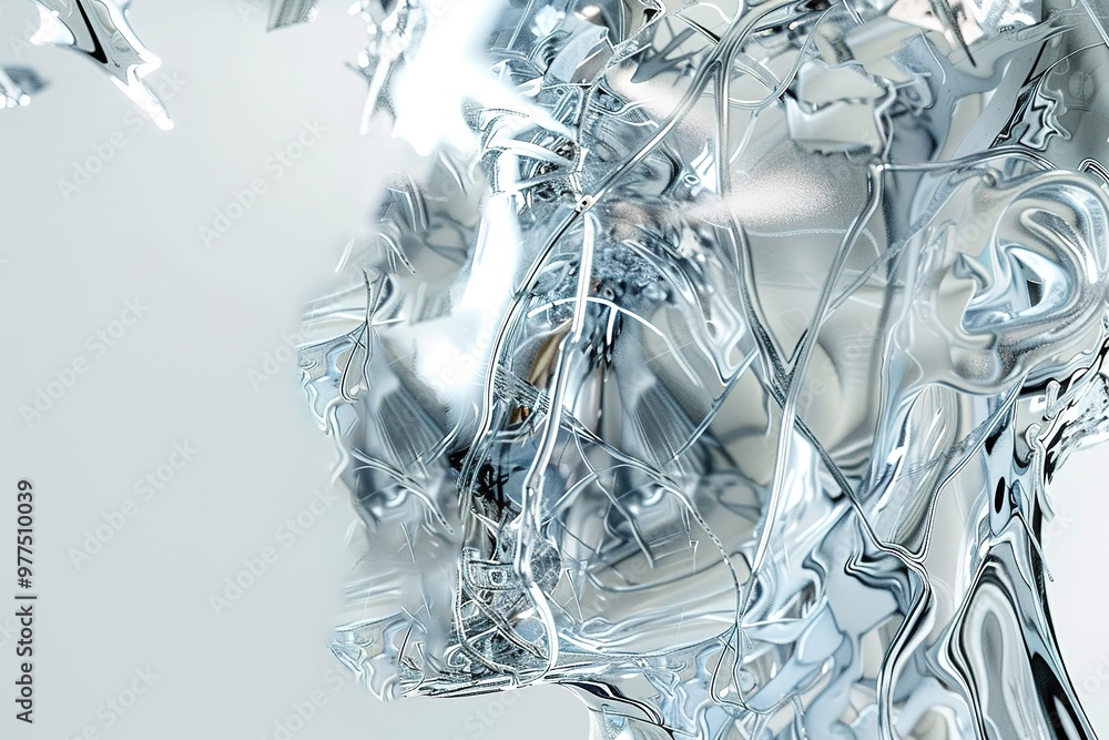 Poster artificial intelligence, ai, cyber brain. digital mind 3d illustration. neural connections and data 