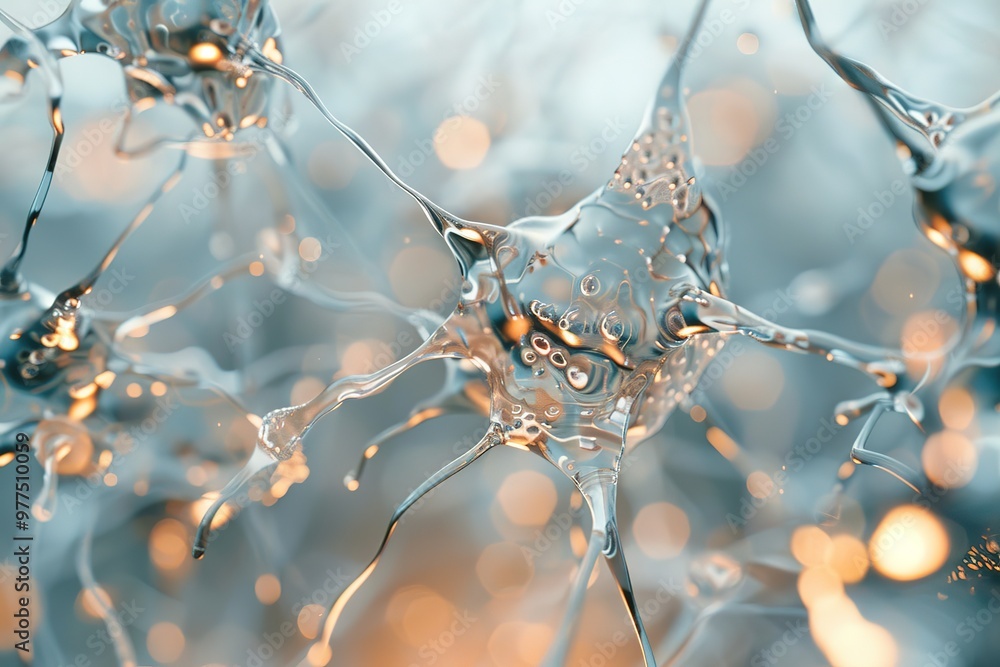 Aufkleber artificial intelligence, ai, cyber brain. digital mind 3d illustration. neural connections and data 