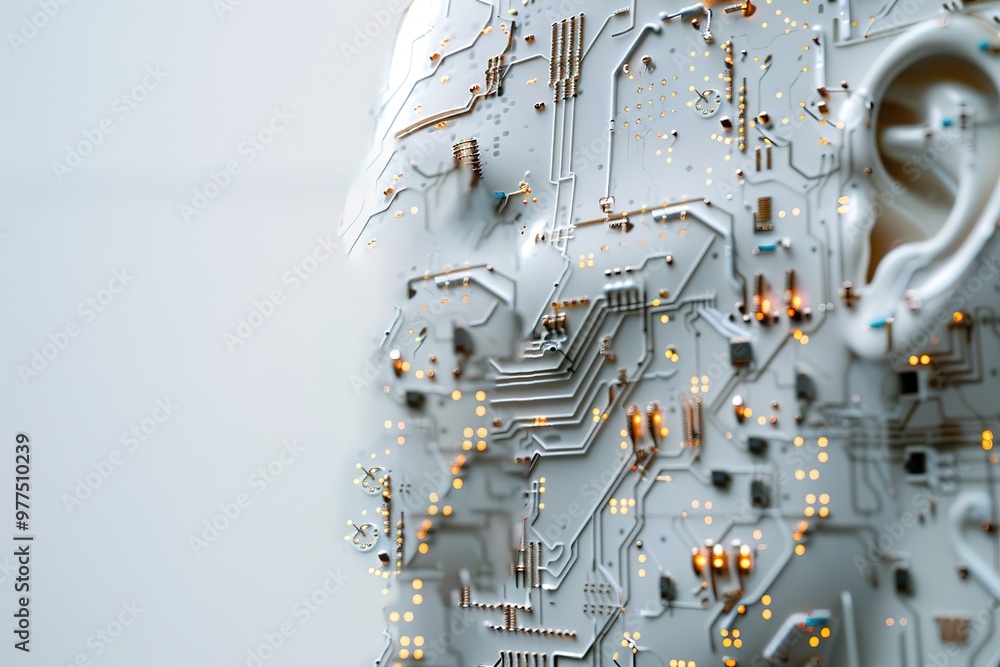 Aufkleber artificial intelligence, ai, cyber brain. digital mind 3d illustration. neural connections and data 