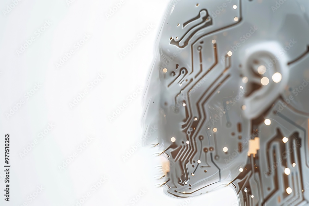 Poster artificial intelligence, ai, cyber brain. digital mind 3d illustration. neural connections and data 