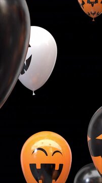 Loop Flying Halloween balls with alpha channel