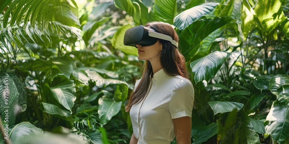 Wall mural vr exploration in a tropical rainforest