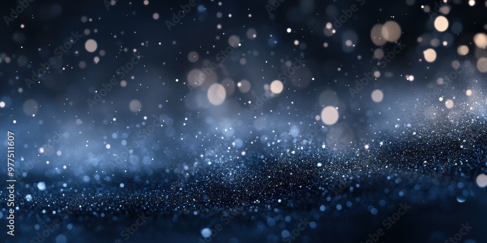 Poster a captivating scene of shimmering dust particles floating through a dark background, creating a magi
