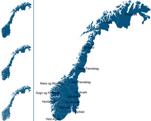 NORWAY MAP with its administrative divisions and regions
