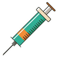 Medical Syringe needle injector vector illustration isolated on a white background