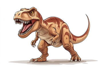 Fototapeta premium A cartoon depiction of a roaring Tyrannosaurus rex dinosaur.