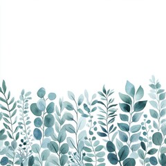 Stock illustration of a floral frame with hand-drawn wild herbs and flowers in watercolor.