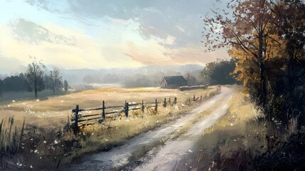 Custom blinds with your photo Country side landscape paint