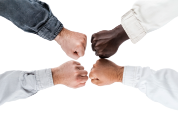 Multicultural Team Collaboration With Hands In A Fist Bump Against Transparent Background, Symbolizing Unity, PNG Teamwork