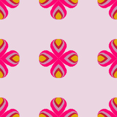 pattern is traditional local fabric design featuring floral and foliage motifs in continuous ikat patterns. the background is beautifully shaded in tones of pink, suitable for fashion. sweet color.