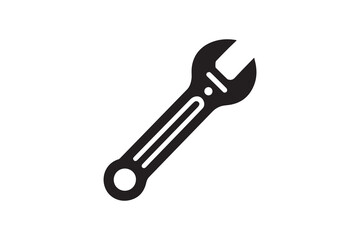 simple black an white wrench and screwdriver vector silhouette isolated on a white background