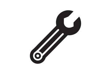 simple black an white wrench and screwdriver vector silhouette isolated on a white background