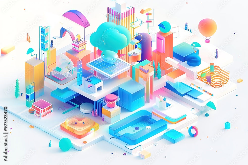 Poster hardware electronic development concept. electronic circuit board or motherboard with cpu chip or pr