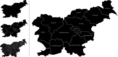 Obraz premium SLOVENIA MAP with its administrative divisions and regions