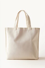 Mockup of a blank tote canvas bag isolated on a transparent background, PNG file. High resolution.