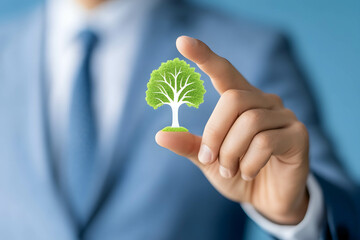 Doing business and investing with a focus on sustainability and the environment concept.