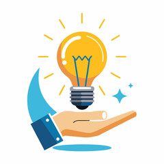  a lightbulb floating above a hand